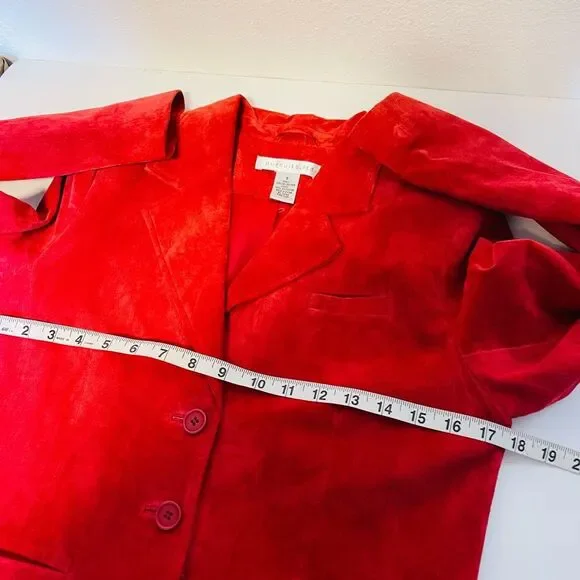 Vintage Pursuits LTD Red Suede Leather Jacket Size Small - Picture 6 of 6